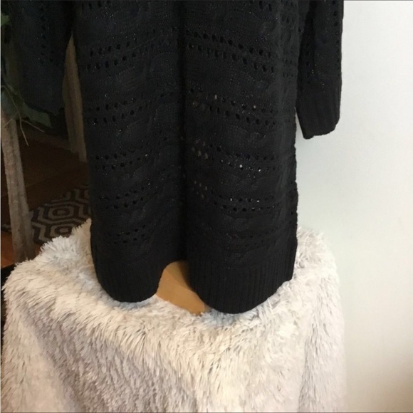 SO sweater Womans 2X plus black with sparkle holey 3/4 sleeve medium wei… - Picture 5 of 11